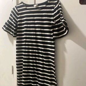 J. Crew Black and White Striped Top